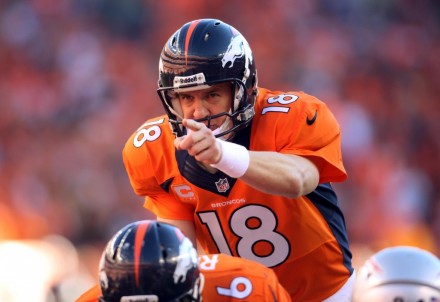Picture of Peyton Manning, Star Quarterback of the Denver Broncos in the Super Bowl XLVIII 2014